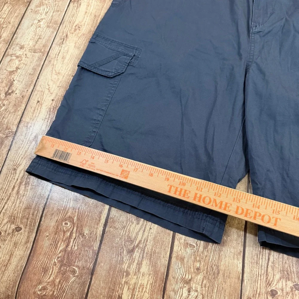 Unionbay Flex Waist Cargo Shorts Mens 42 Navy Blue Stretch Cotton